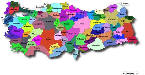 Ücretsiz Turkiye Haritasi Vektorel (EPS, SVG, PDF, PNG, Adobe Illustrator).