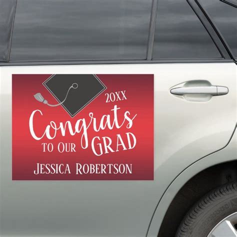 Congrats To Our Grad Class Of 2021 Red Car Magnet Zazzle Red Car