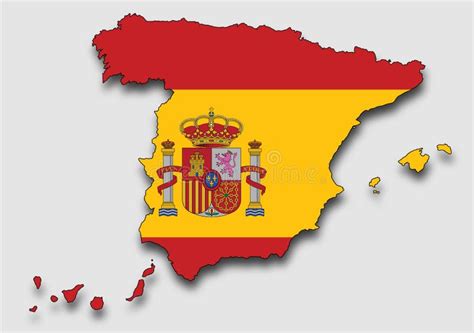 Mapa De España Llenado De La Bandera Nacional Ilustración Del Vector