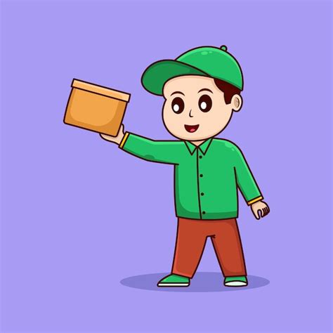 Premium Vector Illustration Of A Courier Delivering A Package