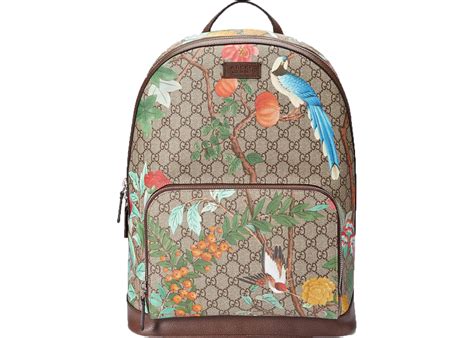Gucci Tian Gg Supreme Backpack Monogram Gg Floral Pattern Beigeebony