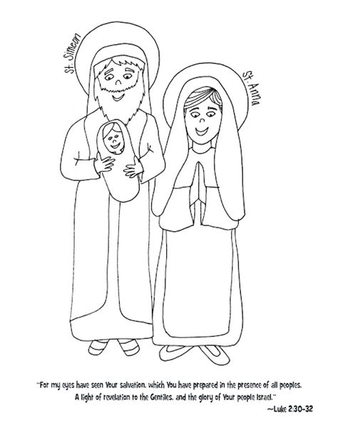 Look To Him And Be Radiant Sts Simeon And Anna Coloring Page