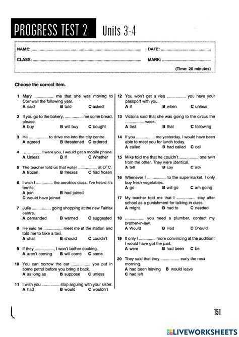 Grammar Revision Multiple Choice Grammar 4 Worksheet Esl Grammar