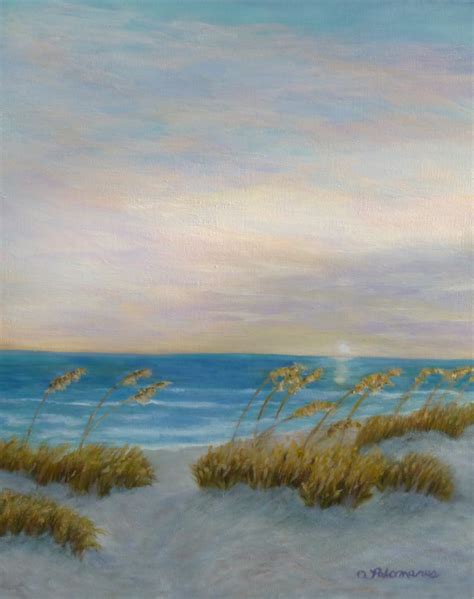 Beach Sunset Painting Amber Palomares Coastal And Nature Paintings