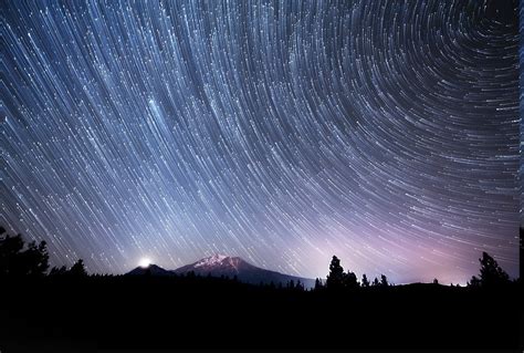 Nature Landscape Night Stars Star Trails Wallpapers Hd Desktop