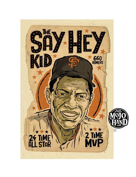 Willie Mays Poster Baseball Tribute Art Print Mojohand Everything