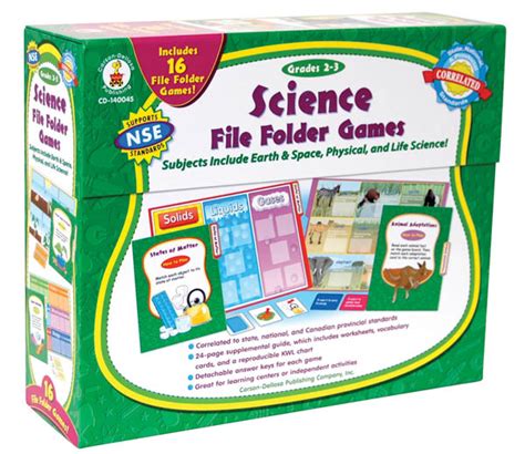 Science File Folder Games Grades 2 3 Carson Dellosa 9781604180688