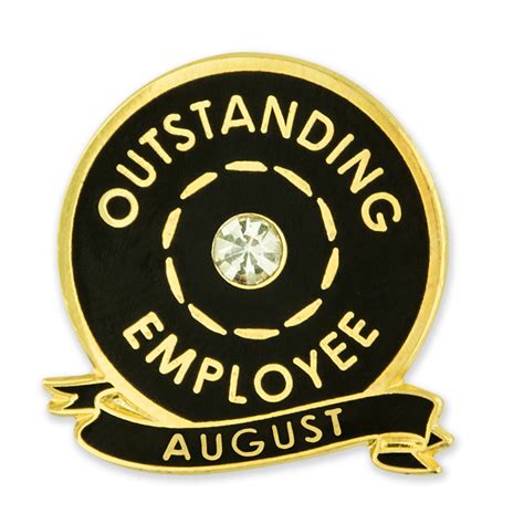 Pinmarts Outstanding Employee Of The Month August W Rhinestone Enamel