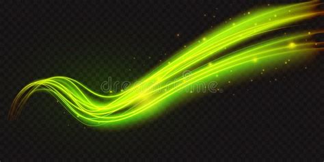 Luminous Fire Green Shape Wave Wavy Glowing Bright Flowing Curve Lines