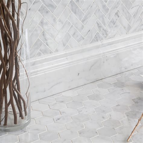 Carrara White Marble Baseboard Tile Polished Diflart