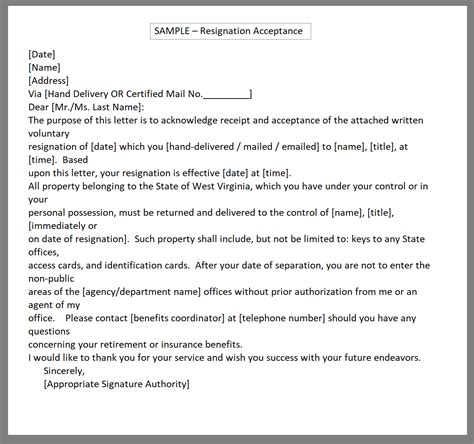 How To Write Resignation Acceptance Letter Template | How ...