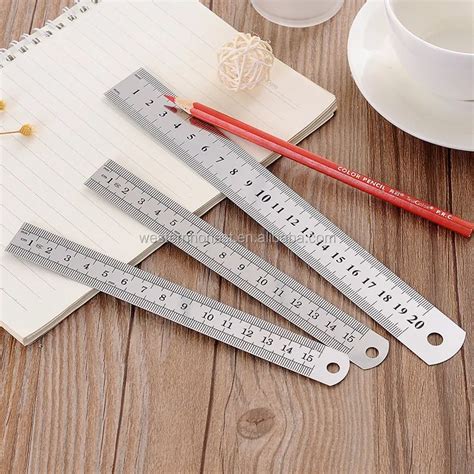 Stainless Steel Straight Ruler Double Side Measuring Rigid English