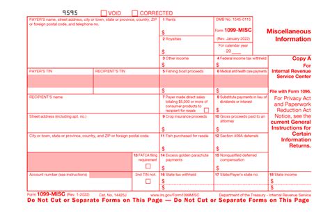 1099 Misc Form Printable Instructions