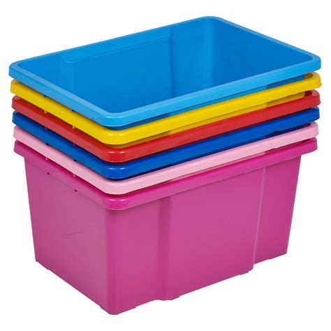 50 Litre Coloured Plastic Storage Boxes Set Clip Lid Quality Stackable