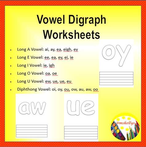 Mash Class Level Vowel Digraph Worksheets