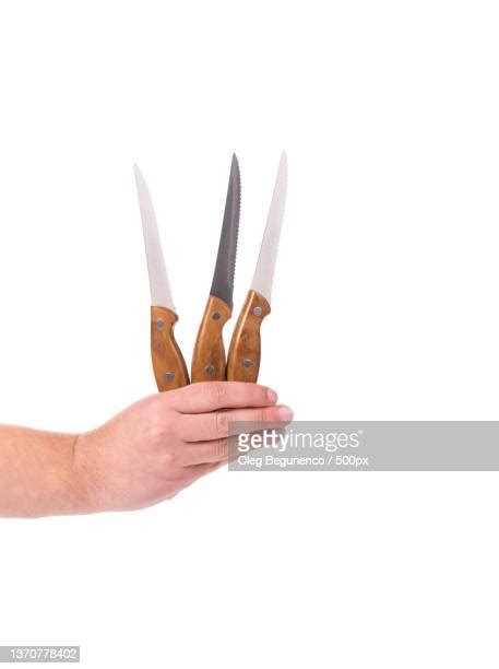 Hand Holding Butcher Knife Isolated Photos And Premium High Res