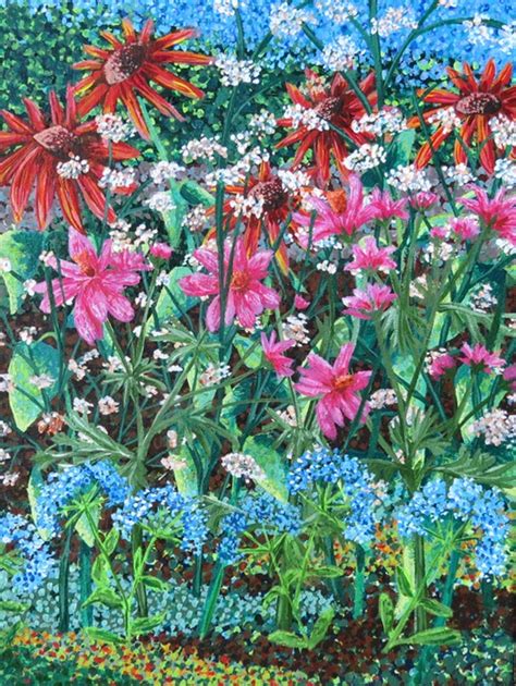 Rozartz Contemporary Floral Paintings A Floral Garden Painting Step