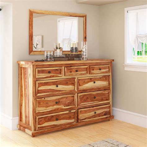 Ours is real solid wood. Larvik Rustic Solid Wood 9 Drawer Dresser