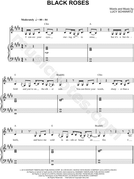 Black Roses From Nashville Tv Series Sheet Music In C Minor