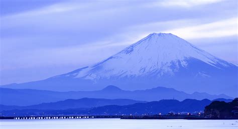 Japan Island Honshu Mountain Fuji Sea Ocean Landscapes Volcano