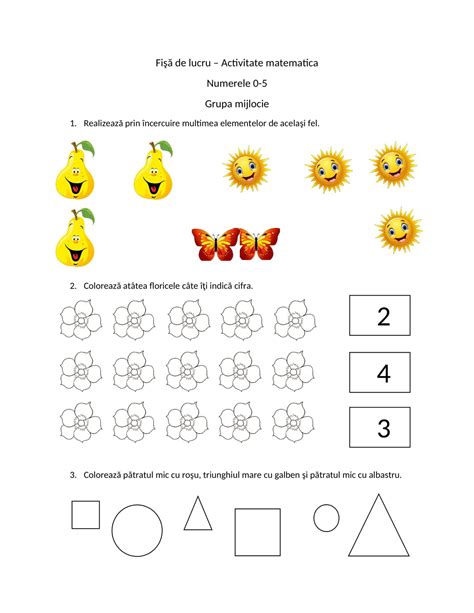 Academiaabc Numerele 0 5activitate Matematică Grupa Mijlocie