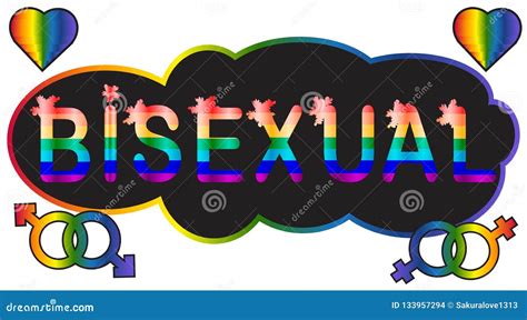 bisexual inscription in rainbow letters lgbt concept stock illustration illustration of