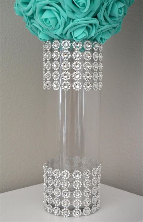 Rhinestone Vase Wedding Centerpiece Vase Bling Vase Etsy Wedding