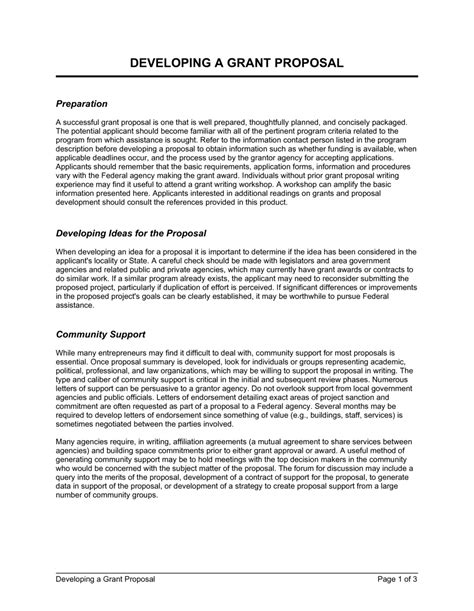 Grant Proposal Template Word