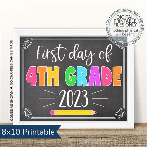 First Day Of Fourth Grade 2023 2024 First Day Of School Etsy