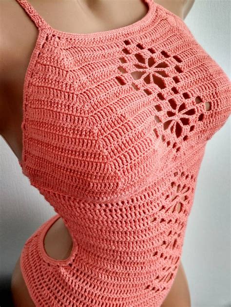 crochet one piece swimsuit for women crochet monokini bathing etsy