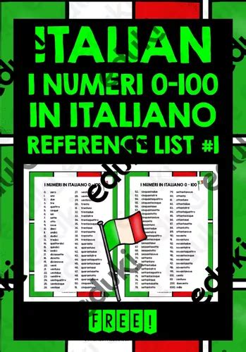 Italian Numbers 0 100 List Freebie 1 Unterrichtsmaterial Im Fach