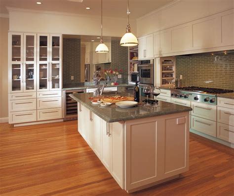 Taking doors off kitchen cabinets. Modern elements pair well with off white shaker cabinets ...