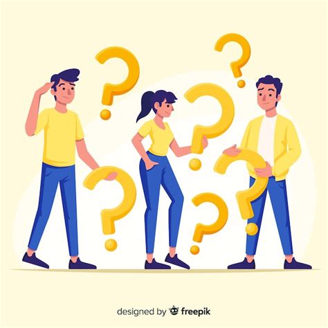 People Holding Question Marks Premium Vector
