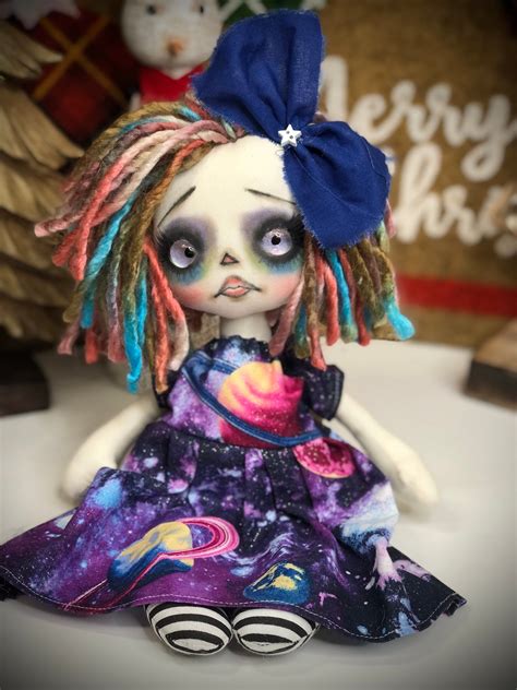 gothic raggedy annie doll ooak home decor cute goth follow me etsy in 2023 art dolls cloth