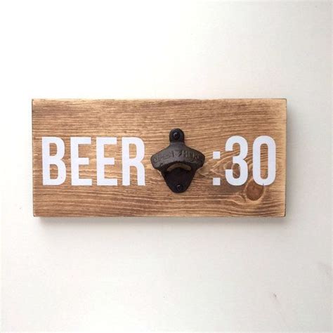 I've always wanted a wall mounted bottle opener. Image result for wood sign mount | Wood bottle opener, Diy bottle opener, Bottle opener diy