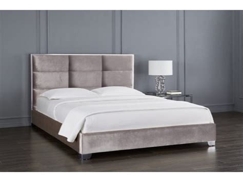Xcella Blair Modern Grey Velvet Bed