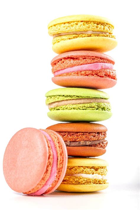 Colorful Dessert Background With Multicolored Macaroons Creative