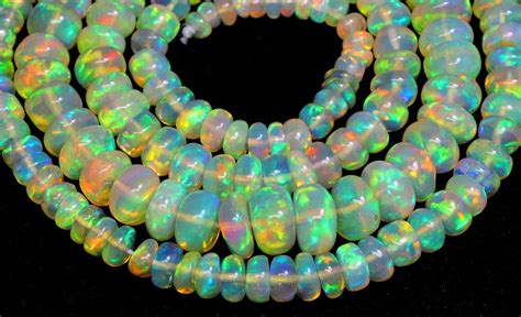 Welo Opal Beads Necklace Smooth Rondelle Beads Opal Gemstone Etsy