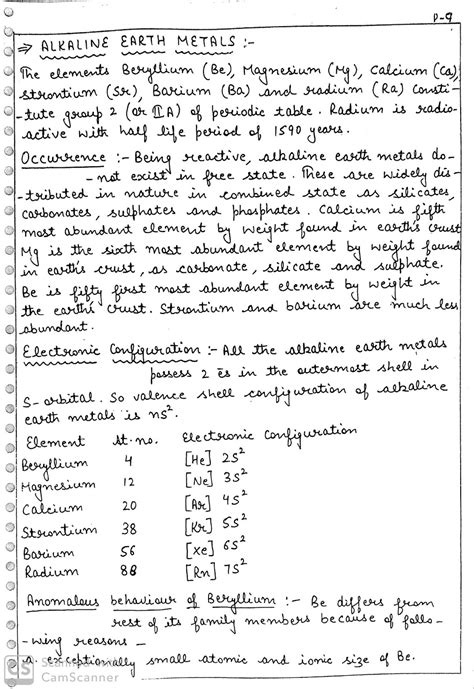 P Block Elements Handwritten Notes For Th Chemistry