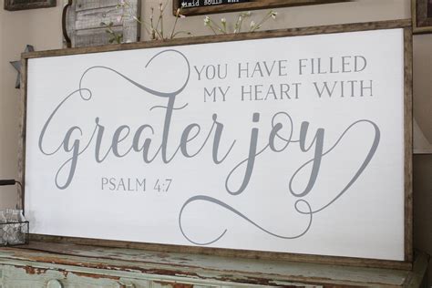 You Have Filled My Heart With Greater Joy Framed Wood Sign Etsy