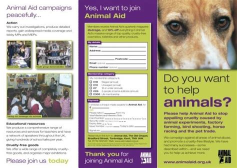 Do You Want To Help Animals Leaflet Animal Aid