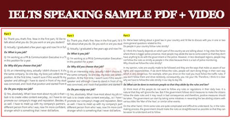 Ielts Speaking Test Sample Questions And Answers