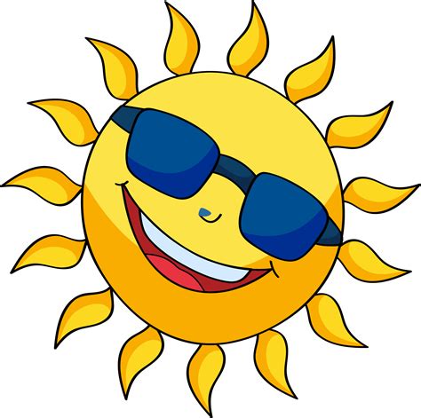 Sun Smiling Vector Cartoon Free Transparent Image Hq Cartoon Sun