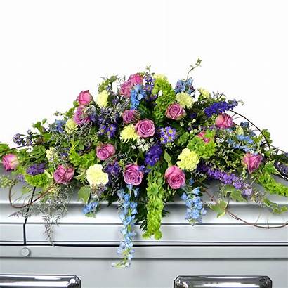Casket Spray Lavender Flowers Funeral Wreath Urn