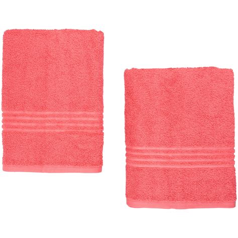 Mainstays True Colors Coral Fire Bath Towel Set 2 Ct Pack Walmart Com