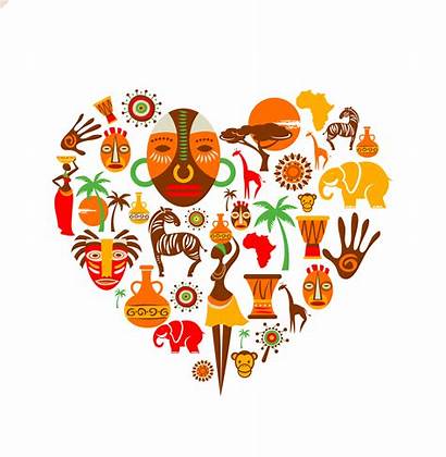 Africa Vector African Icons Heart Illustration Clipart