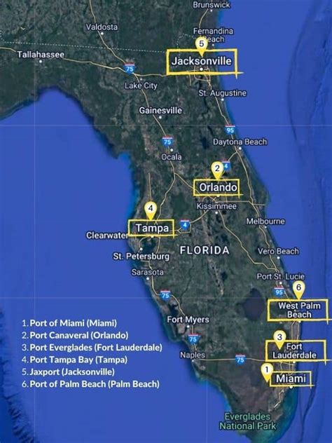 Cruise Ports In Florida With Map Luxury Cruising