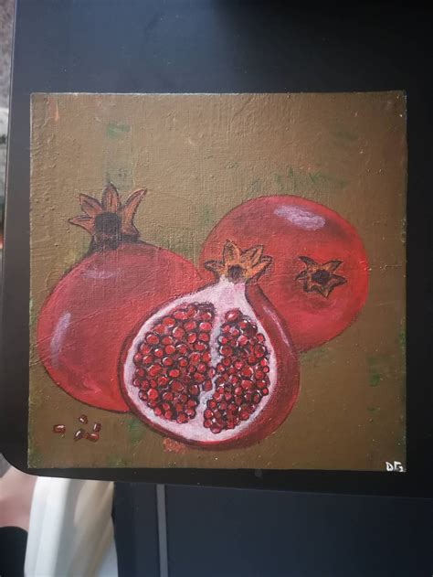 Original Pomegranates Painting With Signature Etsy