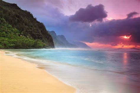 Sunset At Kee Beach Kauai Photo By Heather Mitchell Kauai