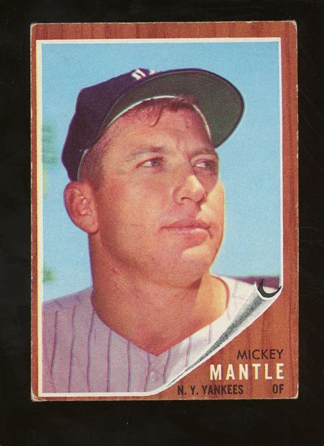 1962 Topps 200 Mickey Mantle New York Yankees Hof Baseballcards